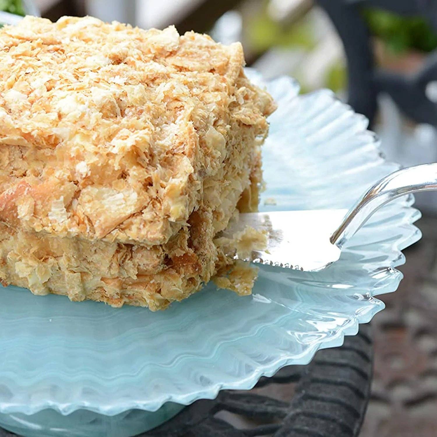 EcoQuality – wholesale Serving utensil – Silver Disposable Plastic Cake Servers Cake Lifter 10"4