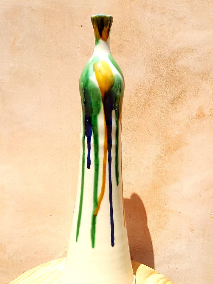 Finkornet glaseret keramisk vase for engroshandel hos Cerámica Roca Caus