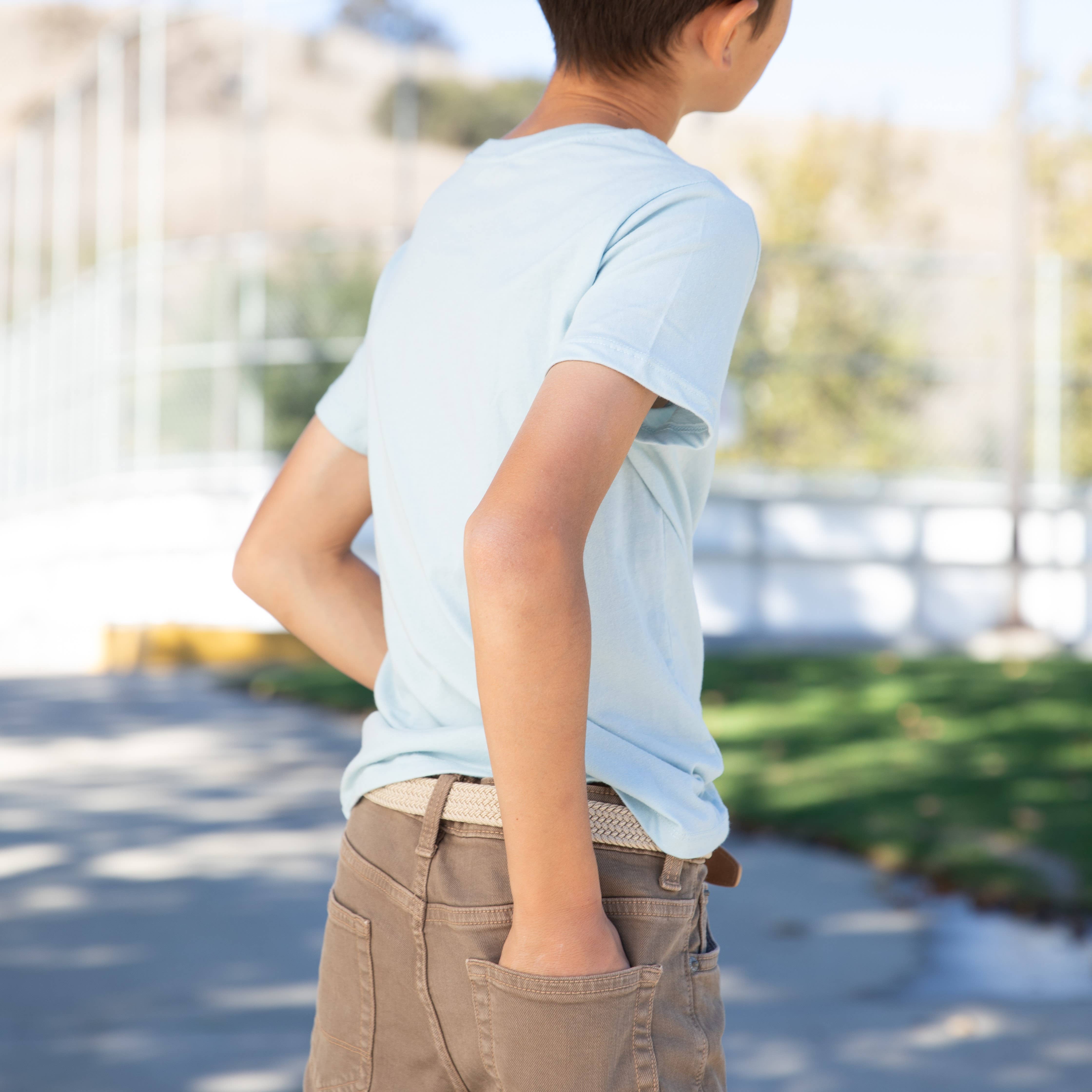 Peppercorn Kids - Wholesale Belt - Kids - Kids Stretch Cord Braided Belt - Beige Sand, 4-14Y Unisex2