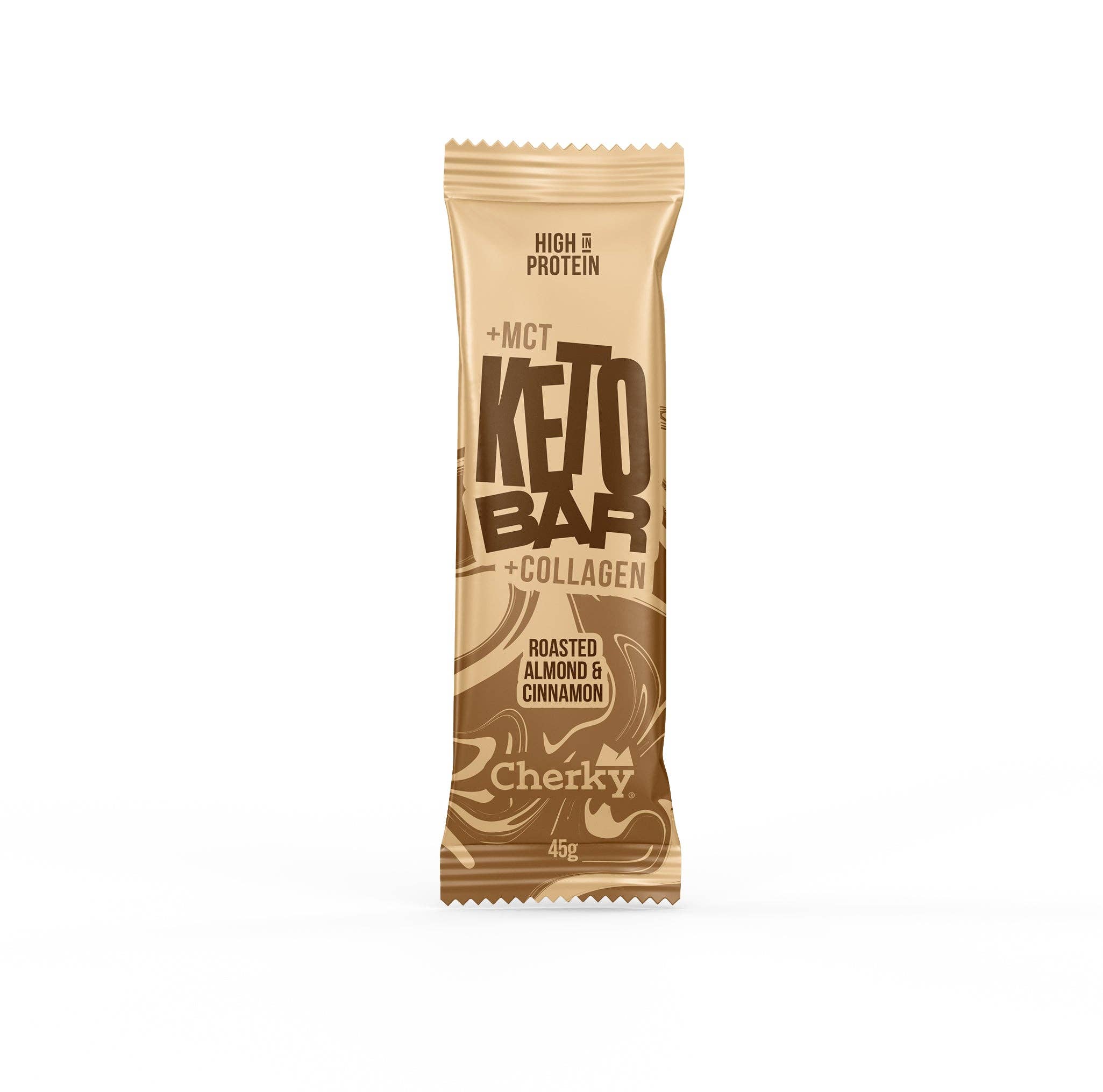 Cherky - Wholesale Snack Bar - KETO COLLAGEN BAR · ROASTED ALMOND & CINNAMON 45g