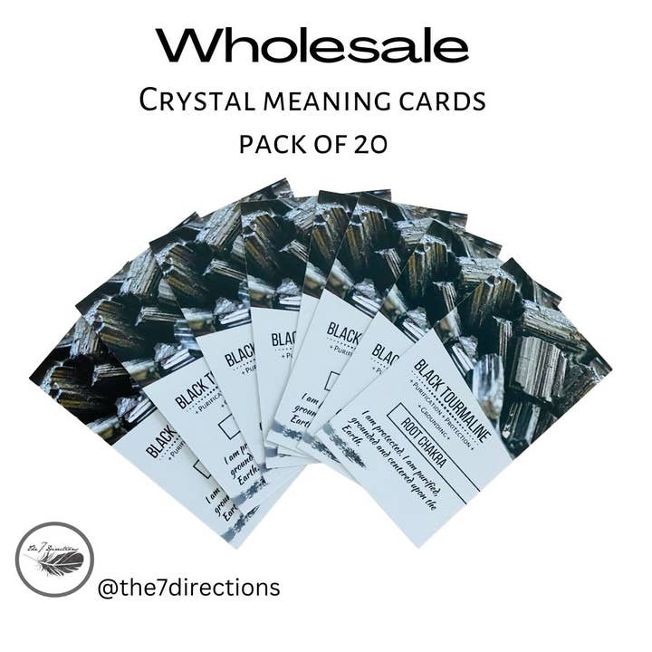The 7 Directions - Wholesale Tarot Cards - A-B Wholesale Pack of 20 crystal meaning cards (ONE DESIGN)