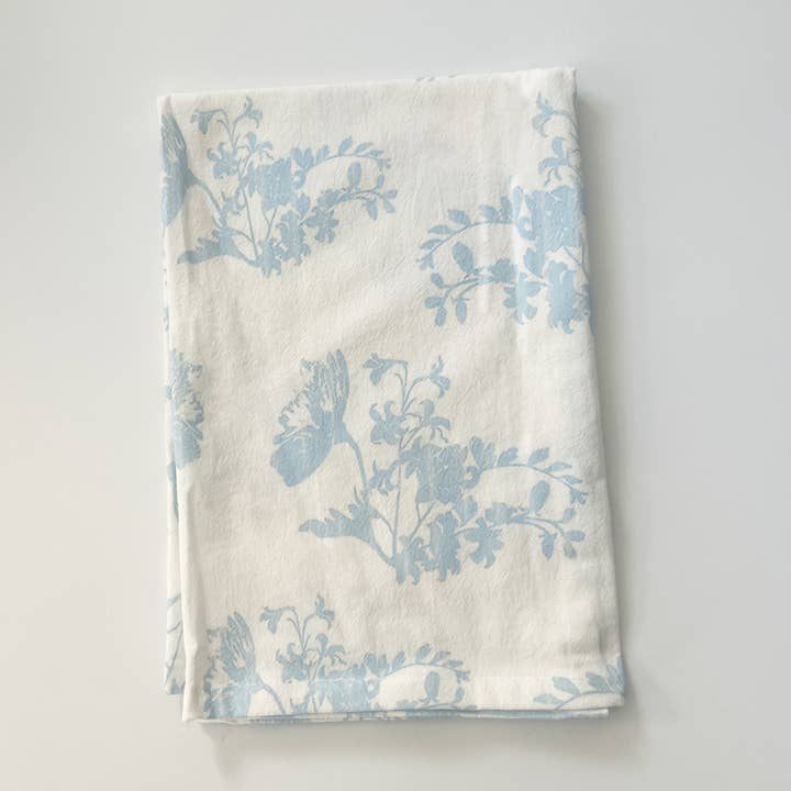 Sweet Pea And Whimsy - Wholesale Tea Towel - Large Soft Blue Flora Tea Towel | Kitchen Towel | Dish Towel0