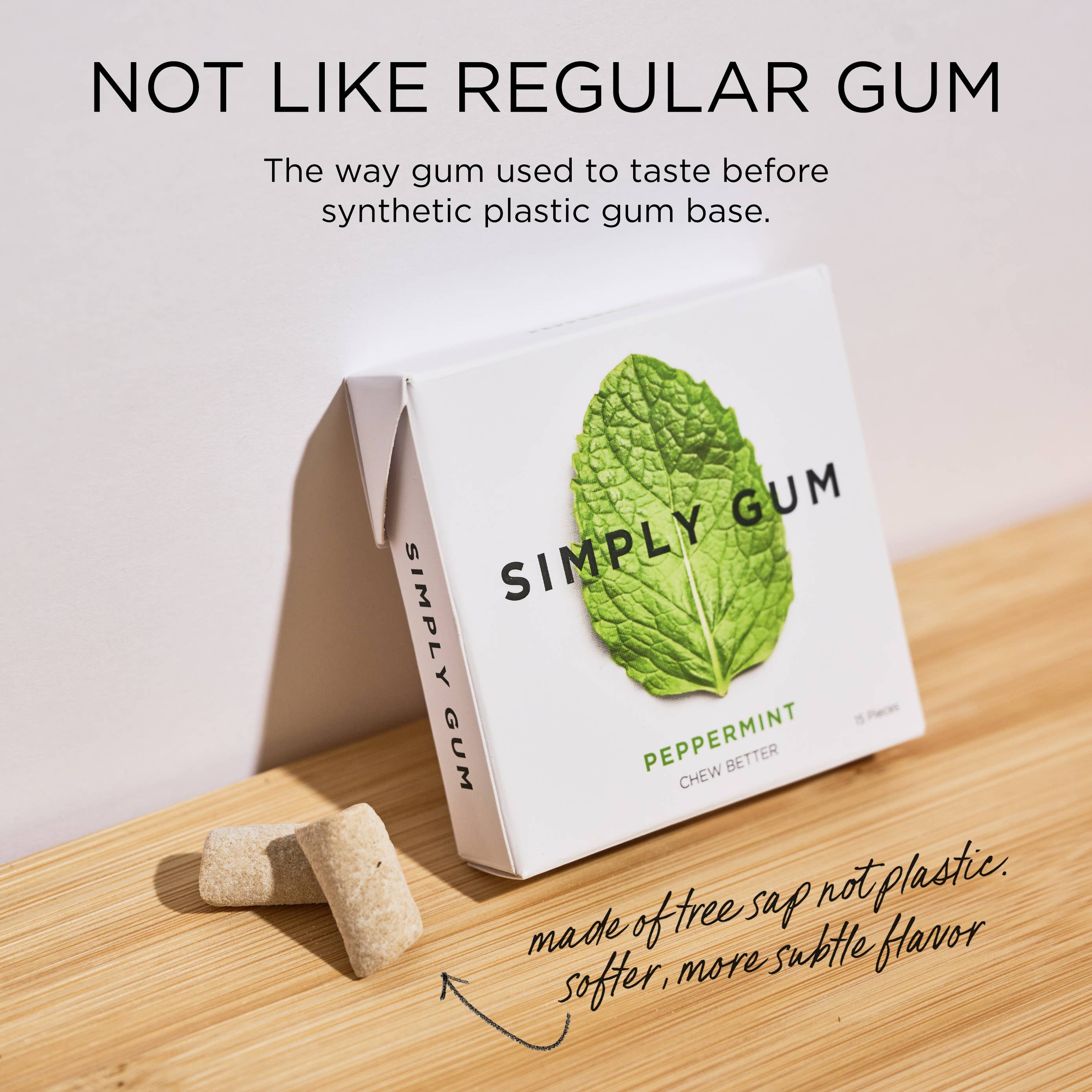 Simply Gum - Wholesale Kauwgom - Pepermuntkauwgom - Natuurlijk en plasticvrij | Verpakking van 127