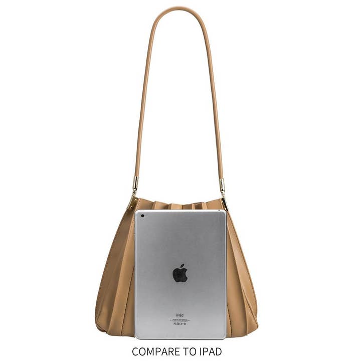 Melie Bianco - Wholesale Shoulder Bag - Women's - Carrie Black Pleated Vegan Shoulder Bag