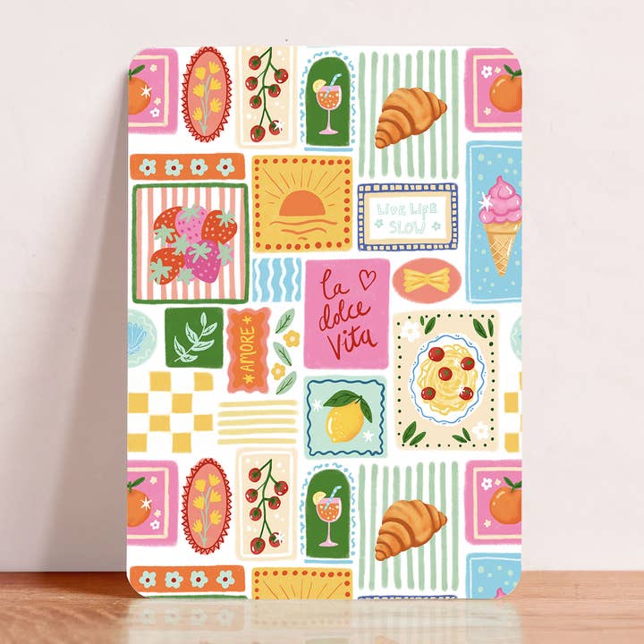 Card La Dolce Vita France Italy random postcard for wholesale by Aniet Illustration