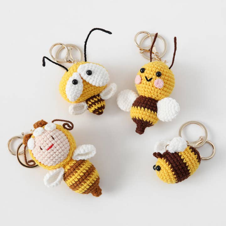 Porte-clés en crochet sac abeille tissé à la main - Assorti pour la vente par PR GROUPS LLC