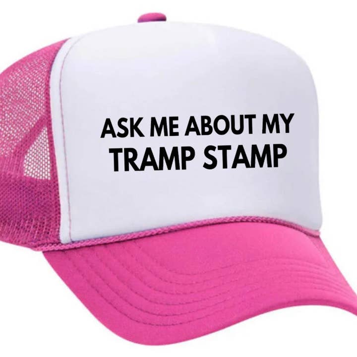 Inappropriate Trucker Hats – Engroshandel Trucker hat - Dame – Spørg mig om min Tramp Stamp Trucker Hat4