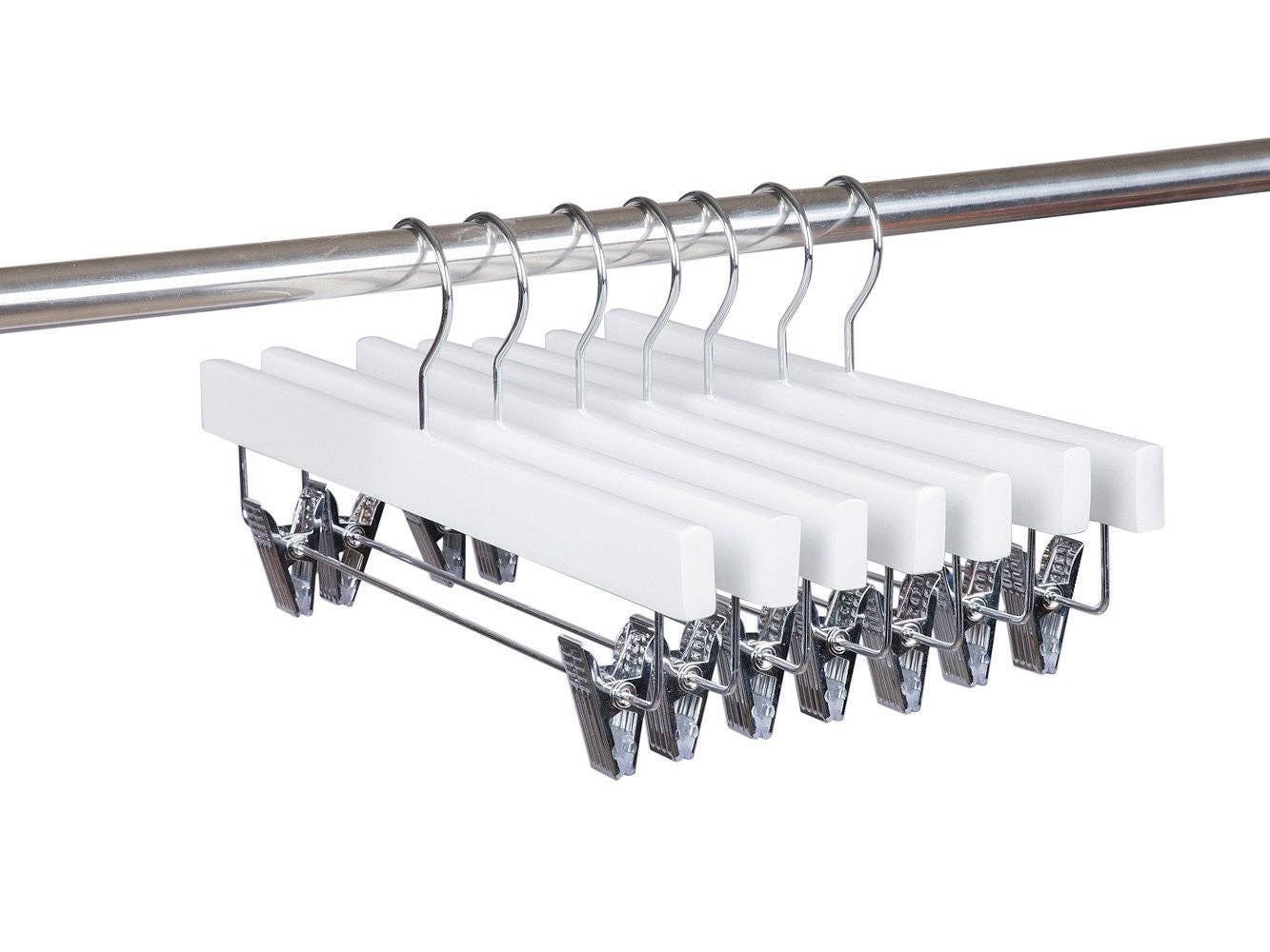 Only Hangers - Wholesale Clothes Hangers - White Wooden Pant-Skirt Hanger3