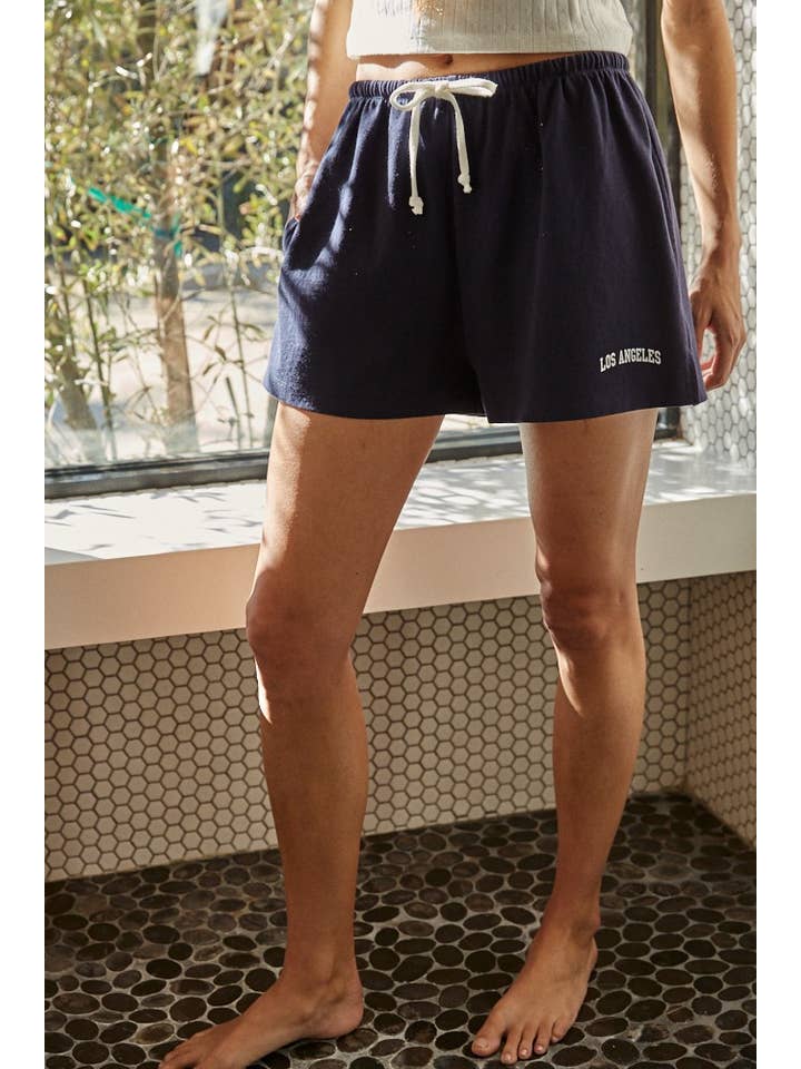 Marine L8475 | Strikket bomuldsshorts med printdetaljer og brede ben for engroshandel på Faire3