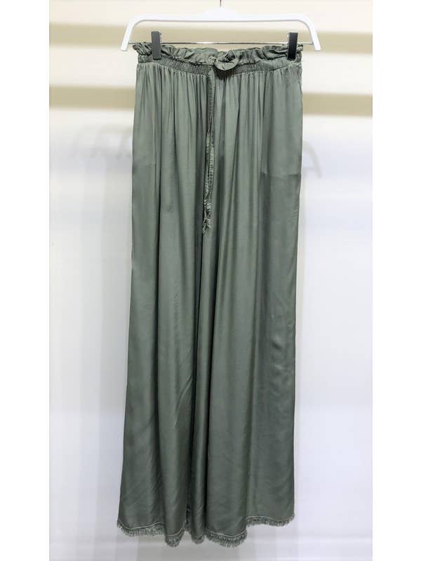 VENTI6 - Vendita all'ingrosso Pantalone - Donna - PANTALONI A GAMBA LARGA CON ORLO A FRANGE IN SETA ITALIANA (6109)32