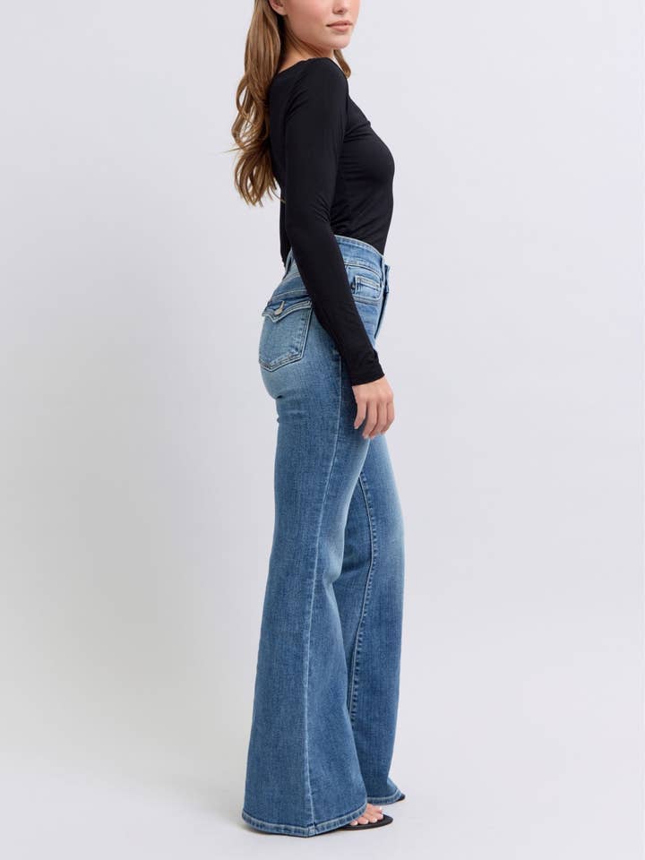 Watermelon Apparel - Wholesale Jeans - Women's - Judy Blue High Waist Vintage Flare Jeans4