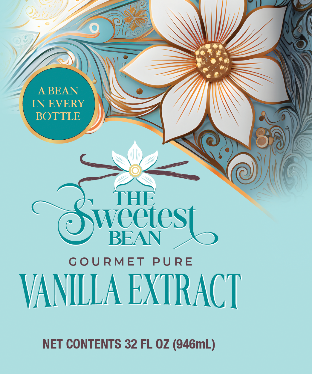 The Sweetest Bean - Wholesale Vanilla/Fruit Extract - 32 FL. OZ. SINGLE-ORIGIN GOURMET PURE VANILLA EXTRACT 1