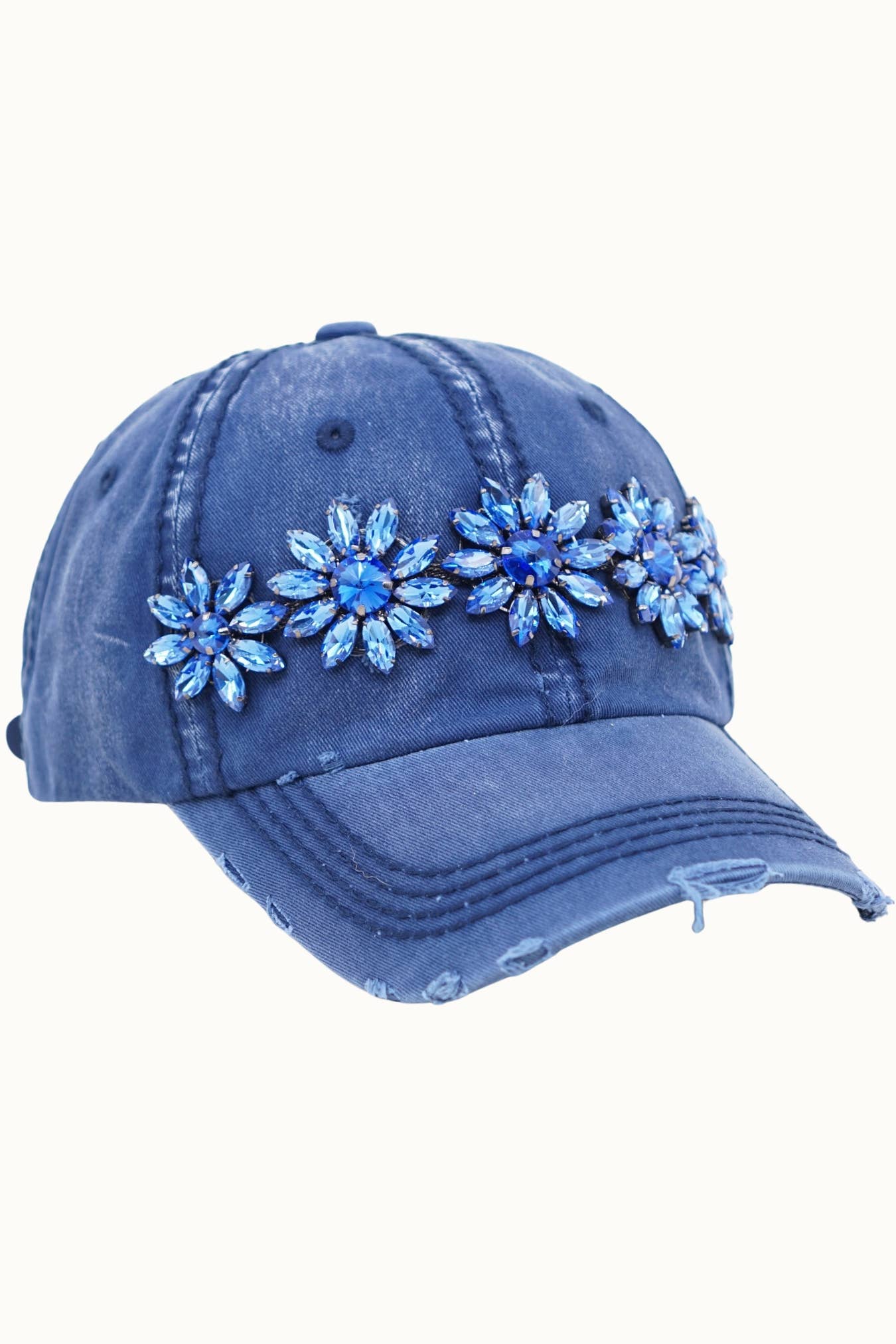 Olive & Pique – Boné de beisebol - Mulher por atacado – Boné Ajustável Bling Glitz Floral Bejeweled Bling Glitz1