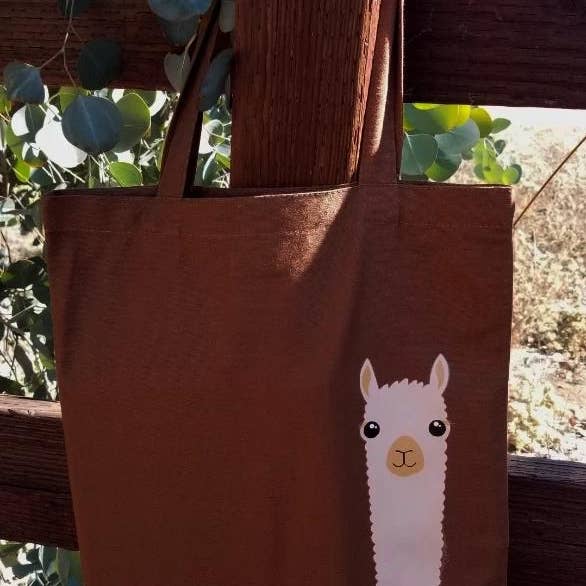Alpaca Watching Tote Bag for wholesale by Choice Alpaca Products