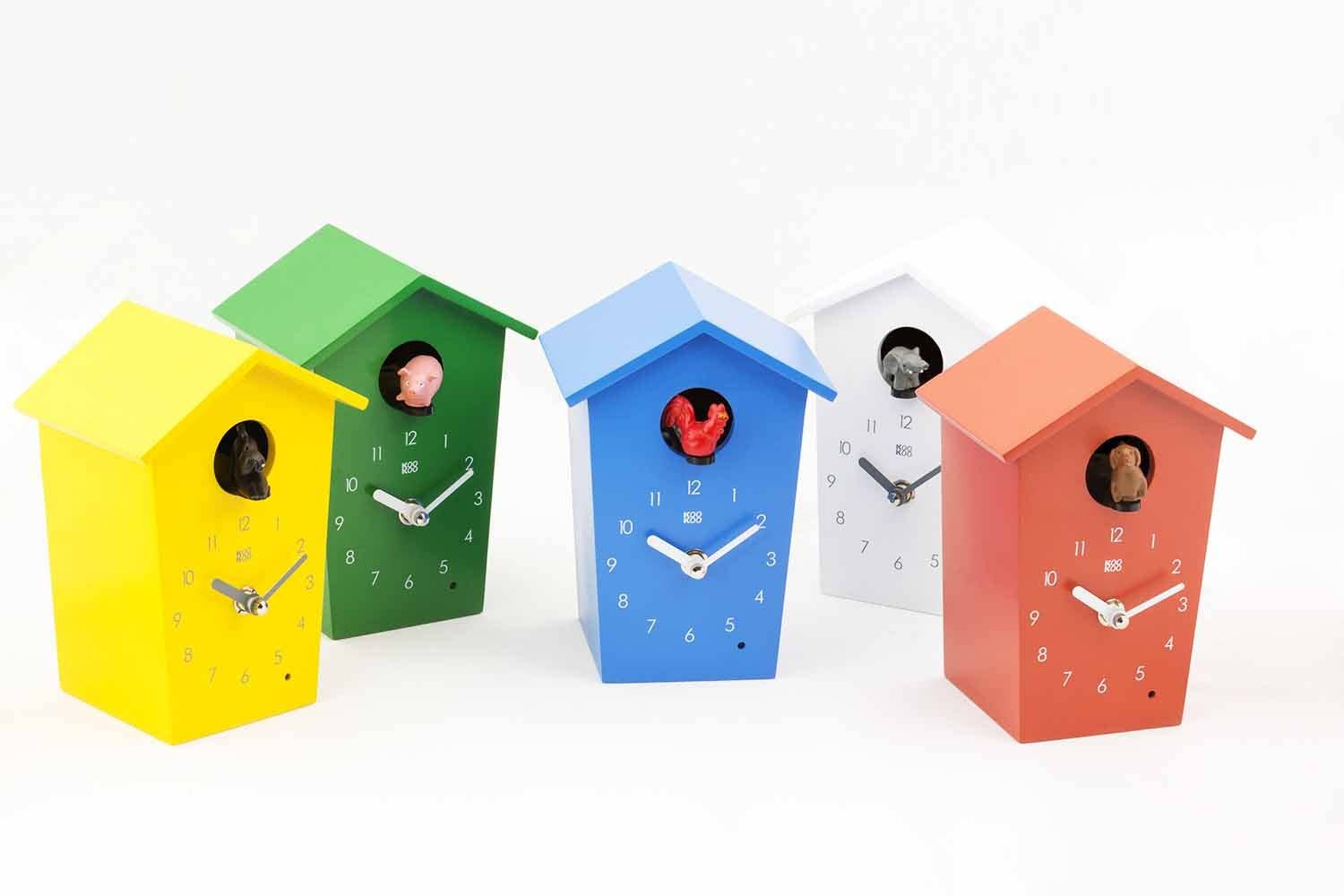 KOOKOO EU - Wholesale Muurklok - KOOKOO AnimalHouse moderne koekoeksklok met dierengeluiden9