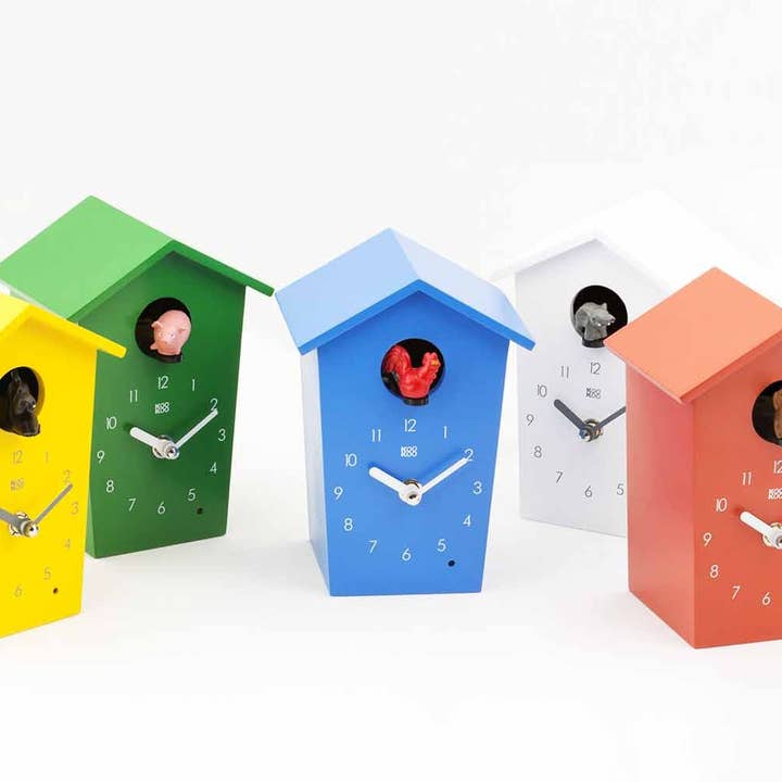 KOOKOO EU - Wholesale Muurklok - KOOKOO AnimalHouse moderne koekoeksklok met dierengeluiden9