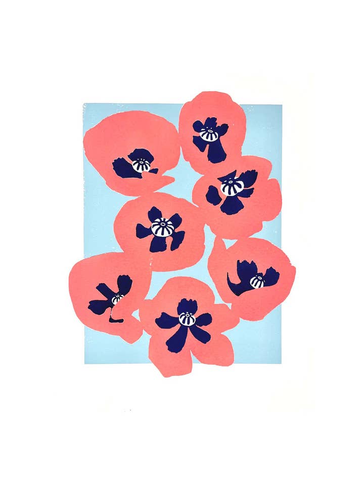 Pink Poppies Print for wholesale by Emily Cady Design