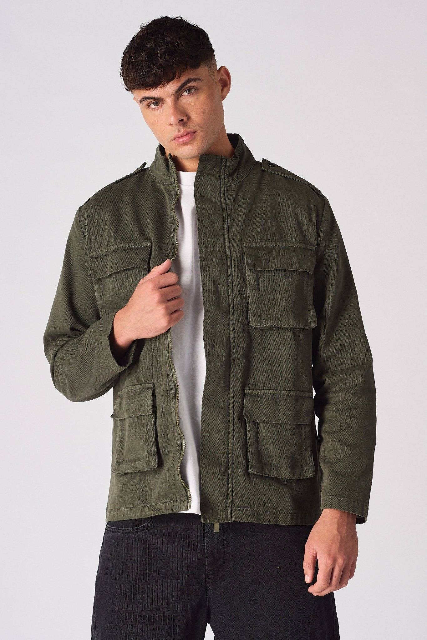JMOJO UK Limited – wholesale Denim jacket – Men's – Command MILITARY DENIM JACKET - GREEN3