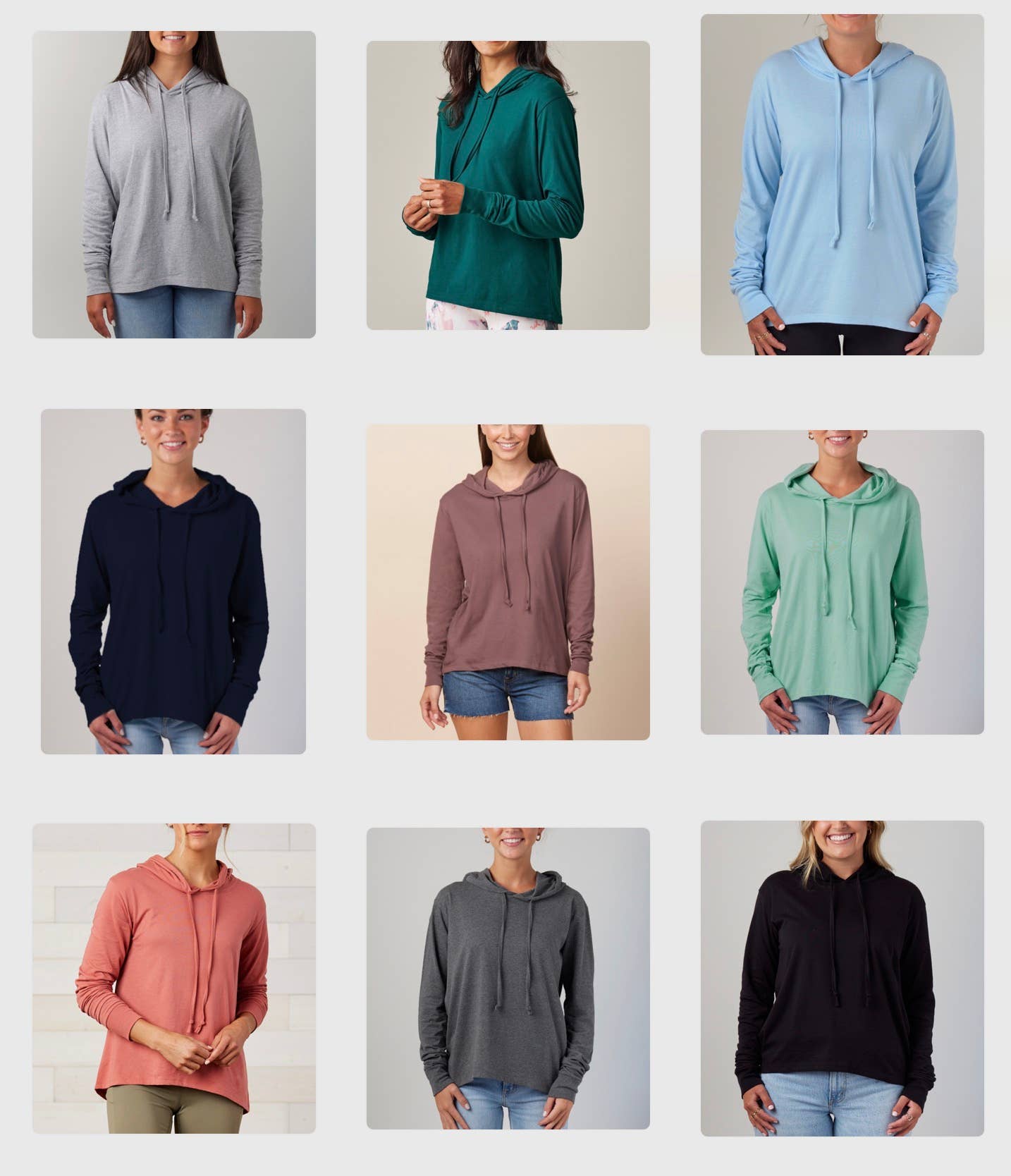 Mad Love Shop - Wholesale Hoodie - Women's - Ladies Green Lightweight Long Sleeve Hooded Tee Evergreens4