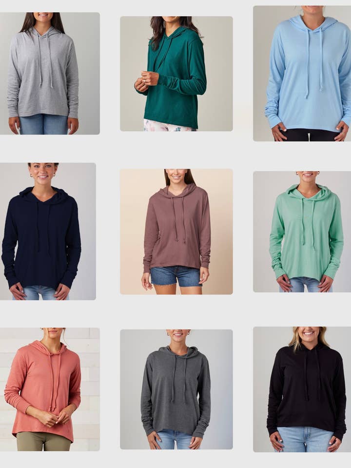 Mad Love Shop - Wholesale Hoodie - Women's - Ladies Green Lightweight Long Sleeve Hooded Tee Evergreens4