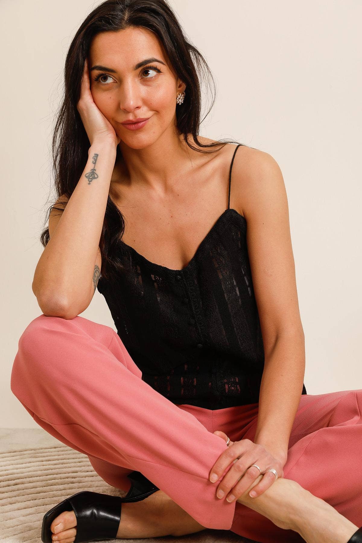 LOVIE & CO - Vente Chemisier – femme - Top caraco à dentelle - 4825T-LEAH2