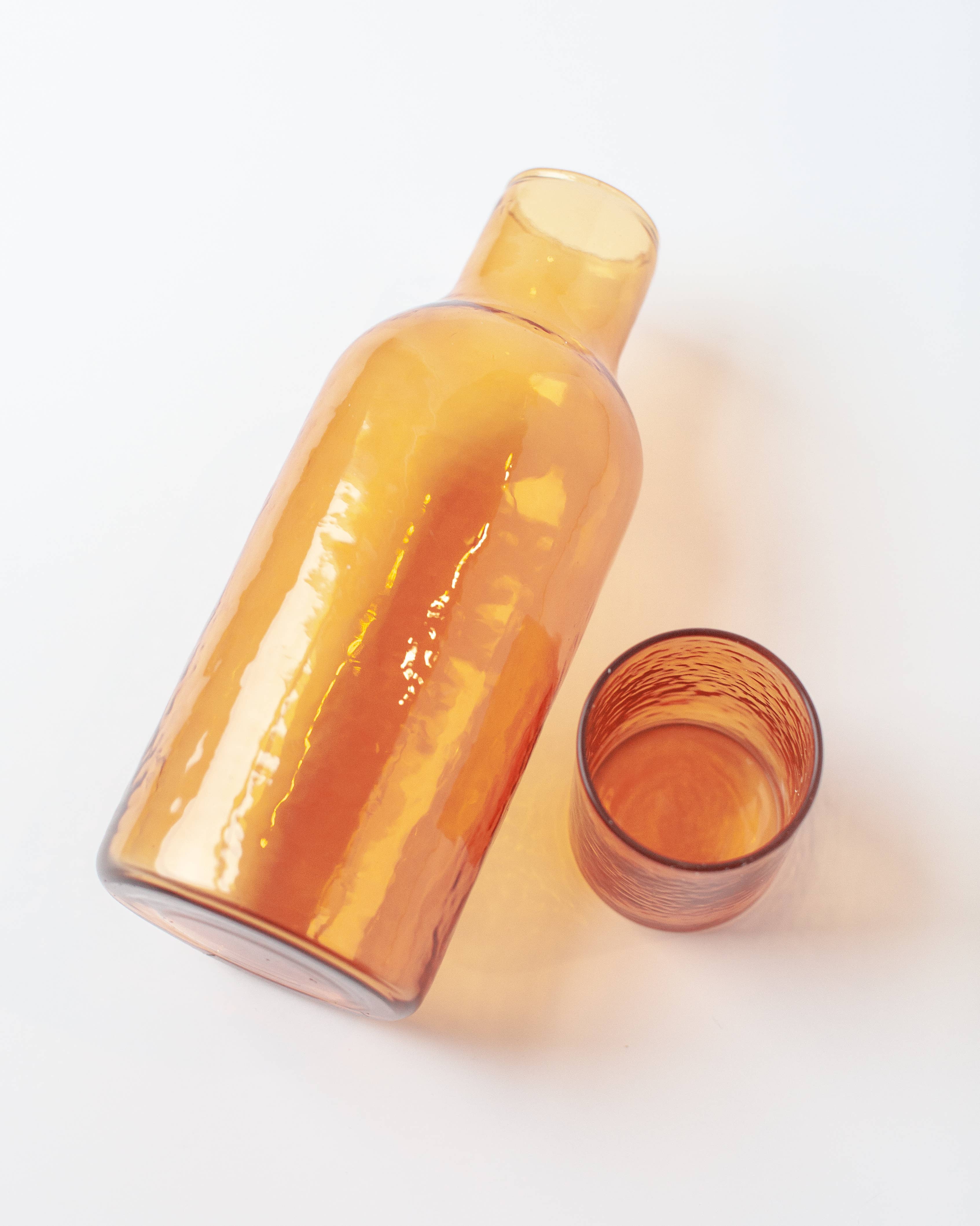 Creative Women Australia - Wholesale Carafe - Handblown Hammered Glass Carafe0