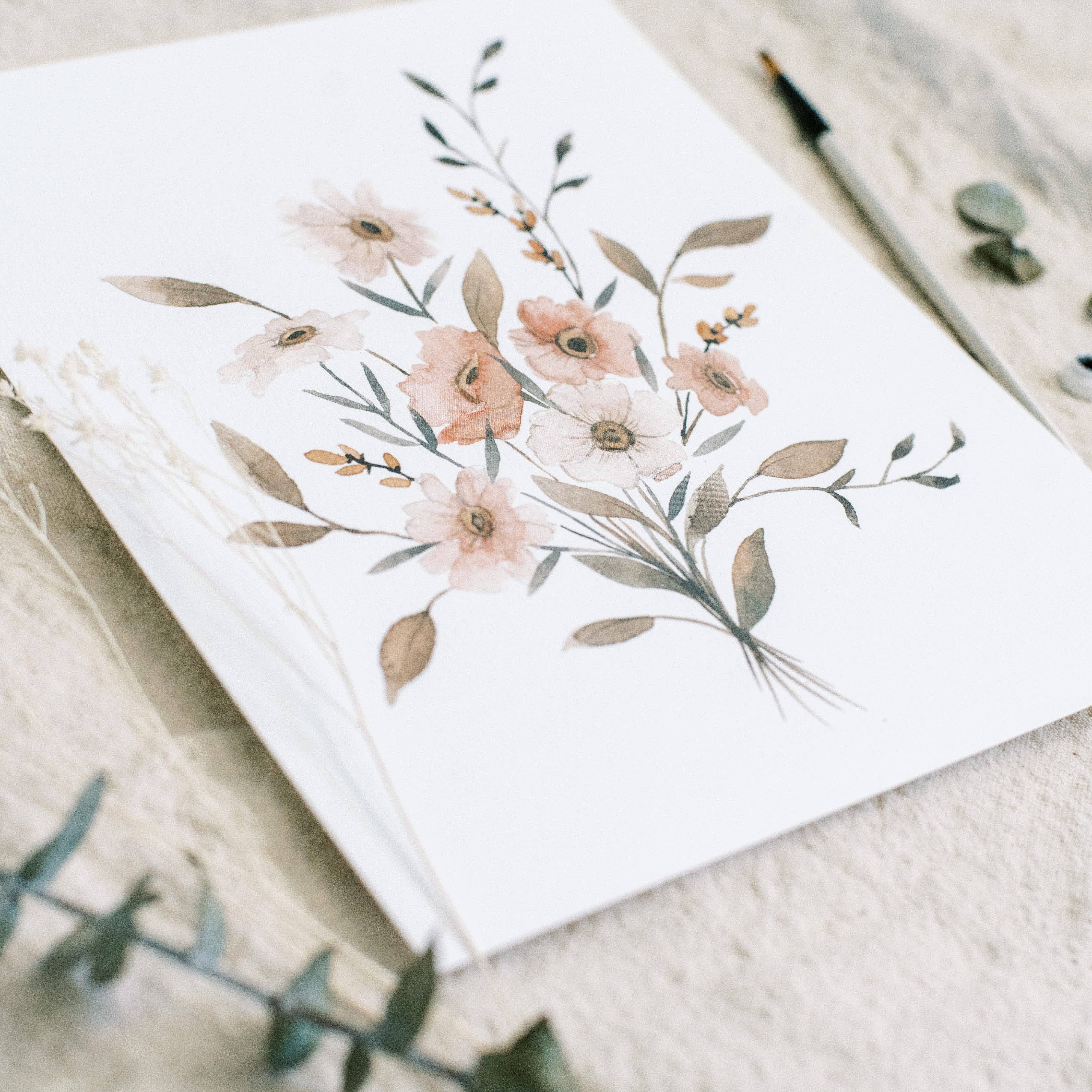 Coley Kuyper Art - Wholesale Art Print - Autumn Blush Bouquet | Art Print1