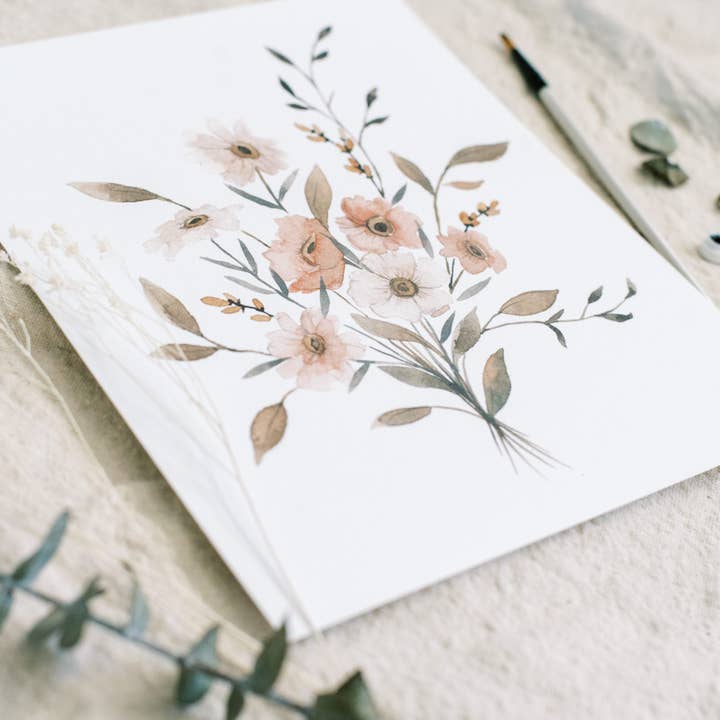 Coley Kuyper Art - Wholesale Art Print - Autumn Blush Bouquet | Art Print1