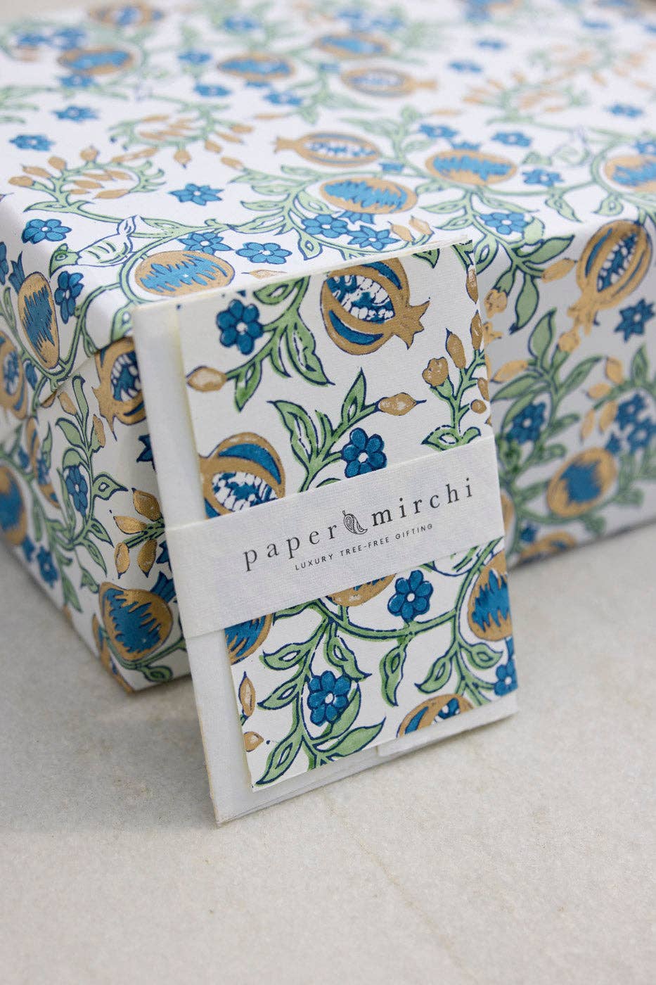 Paper Mirchi - Vendita all'ingrosso Biglietti di auguri generici - Biglietto di auguri stampato a blocchi a mano - Melagrana indaco4