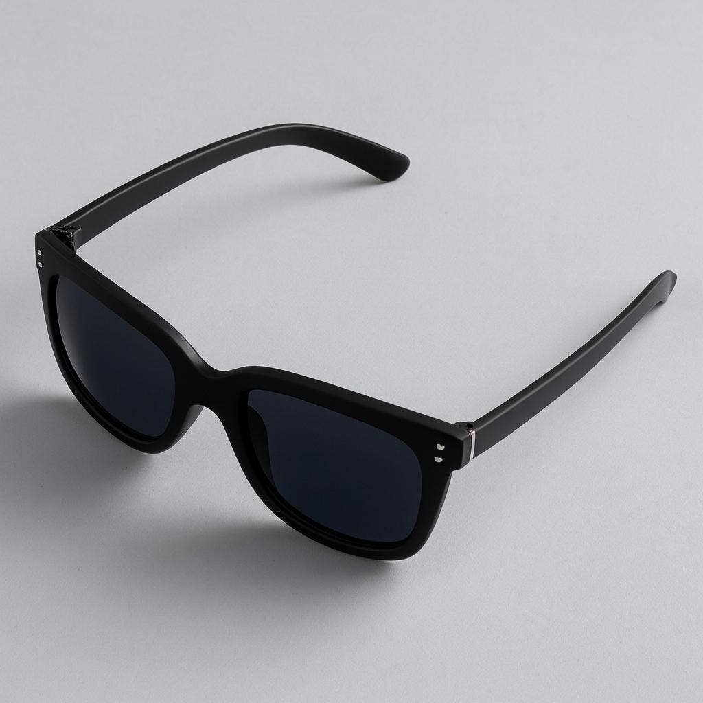 NHP International – wholesale Sunglasses – Women's – Matte black 'Distressed' sunglasses with dark tinted lenses 1