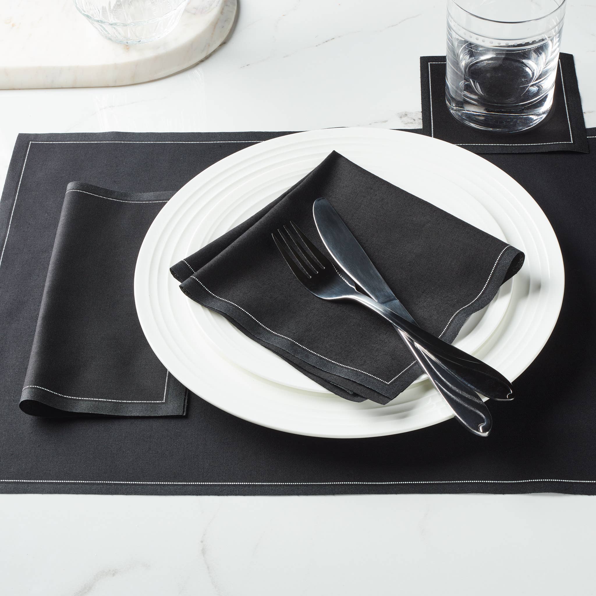 MY DRAP - Wholesale Placemat - Black Cotton Placemats 12 Units1