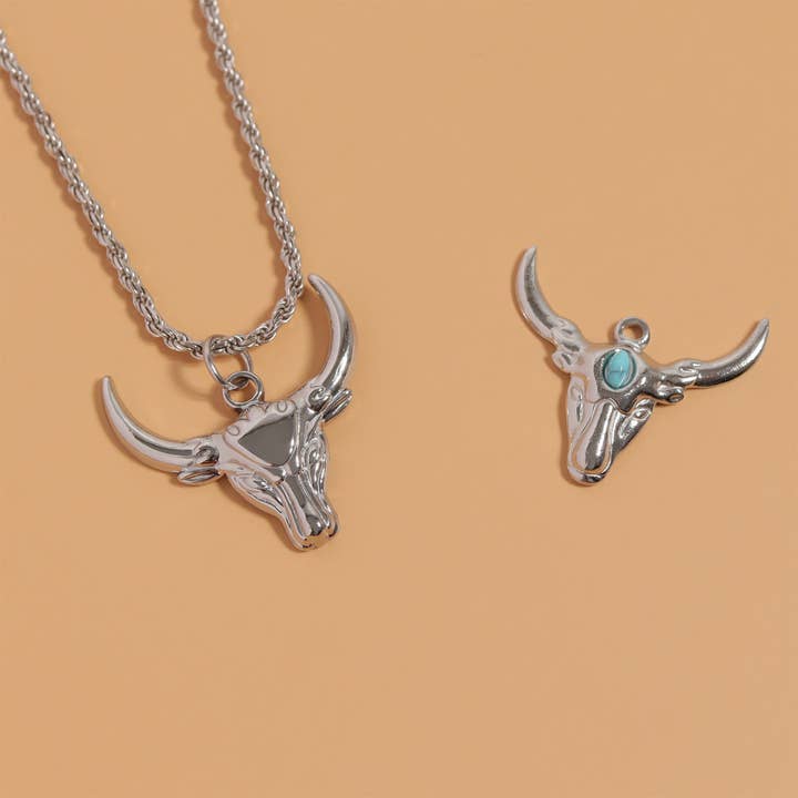 WJW - Wholesale Individual Charm/Pendant - 18K Gold PVD Stainless Steel Bull Charm