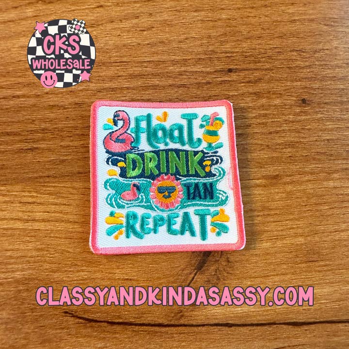 Classy and Kinda Sassy - Wholesale Patch - Float Drink Tan Repeat patch