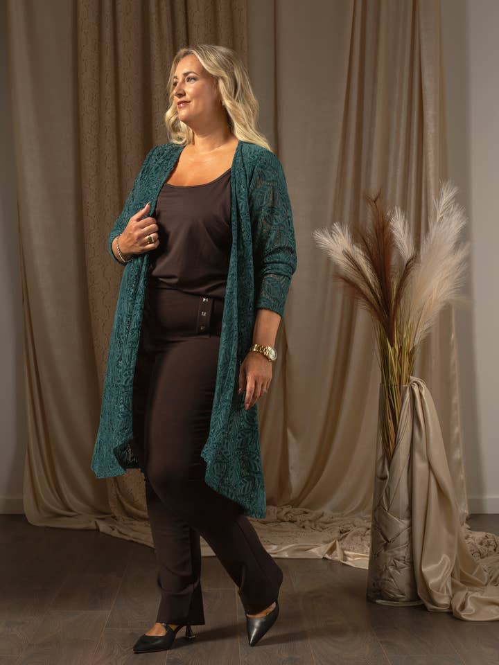258030 - Jas in effen kant Herfst Winter Collectie Grote Maten voor wholesale door Teresa Cardoso Oliveira