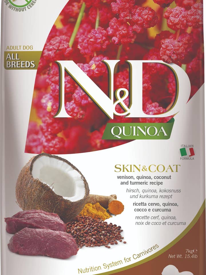 N&D Quinoa Skin & Coat Adulte Chevreuil 7 kg pour la vente par Finest Petfoods