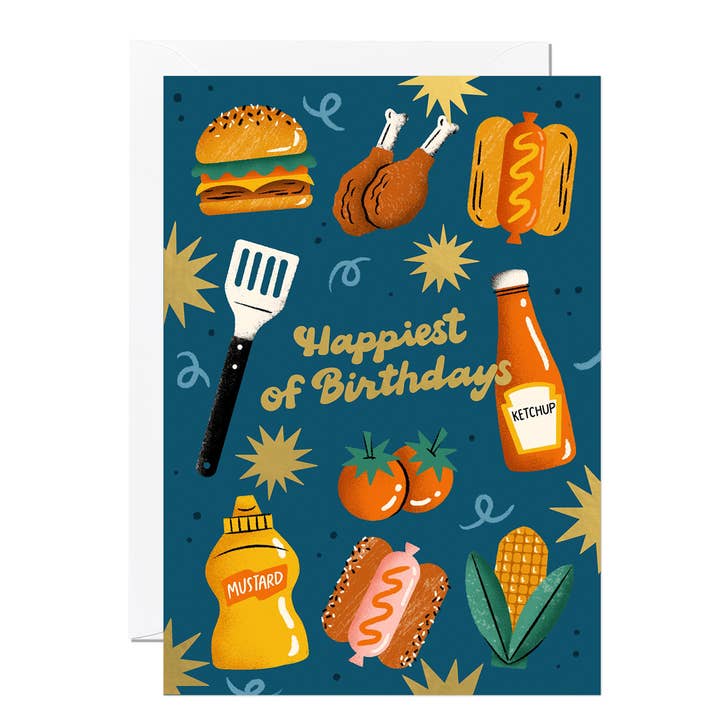Ricicle Cards – wholesale Birthday card – Birthday Card – BBQ Food Design Greeting Card for Men