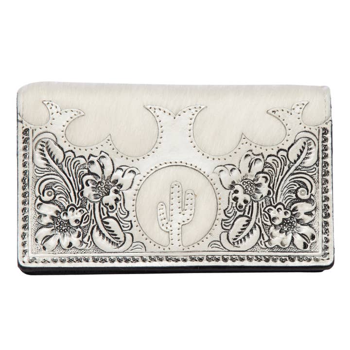 The Design Edge - Wholesale Wallet - Women's - Tooling Leather Slim Cowhide Wallet – Sandy (AW31)