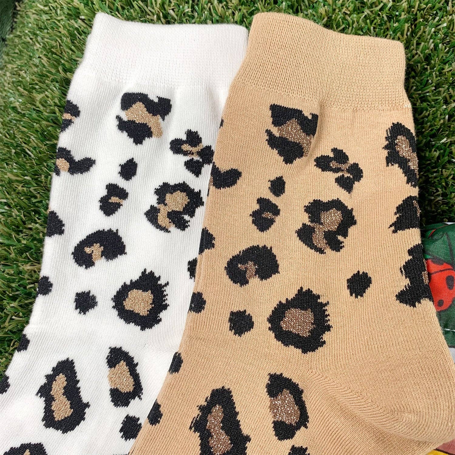 7DAYSSOCKS - Wholesale Socks - Women's - Women's Crew Lurex Leopard Socks7