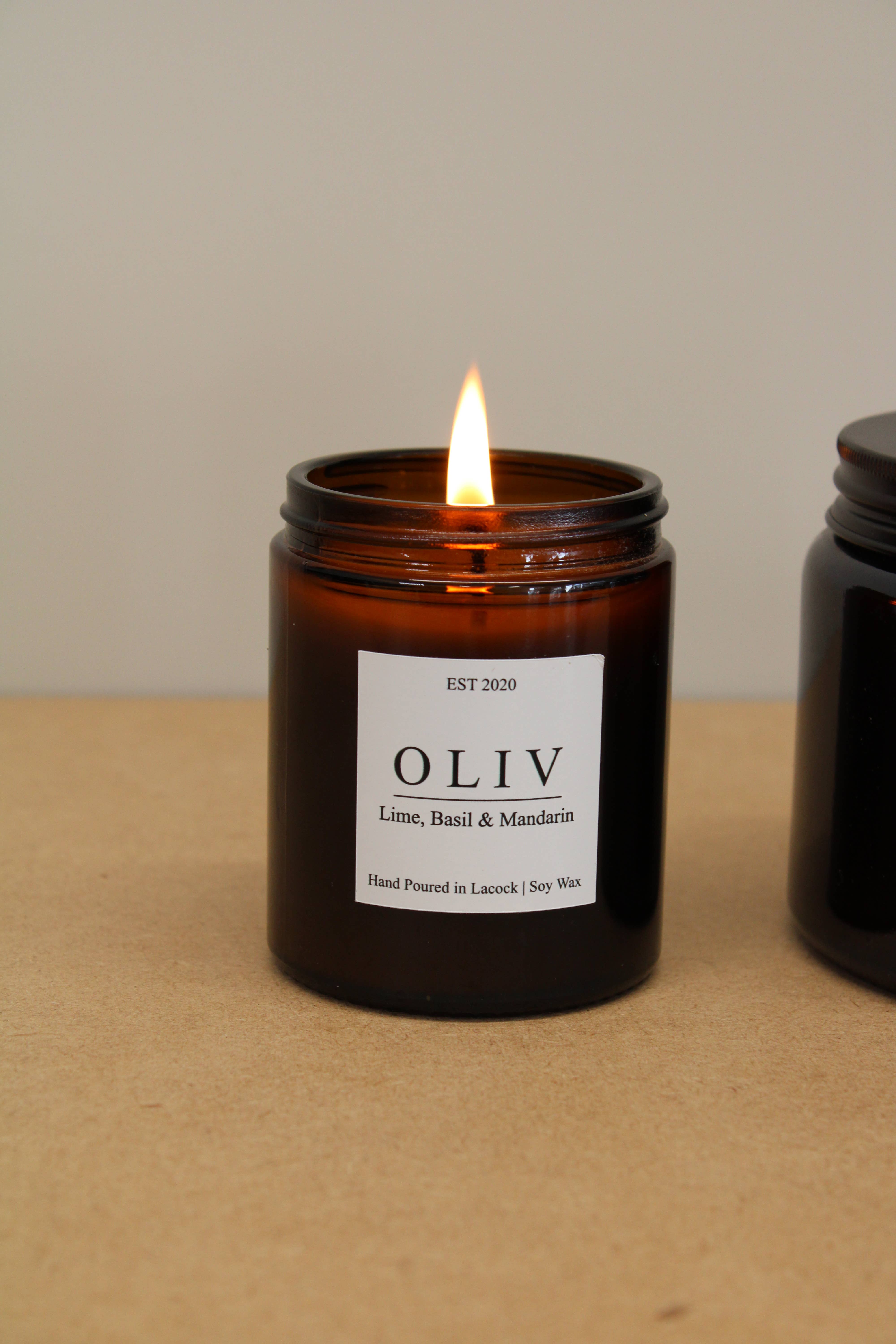 OLIV Homeware – wholesale Jar/filled candle – Lime, basil & Mandarin Candle 8