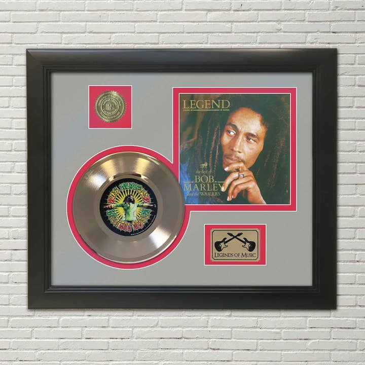 Bob Marley Legend Framed Gold 45 Display for wholesale by Gold Record Outlet