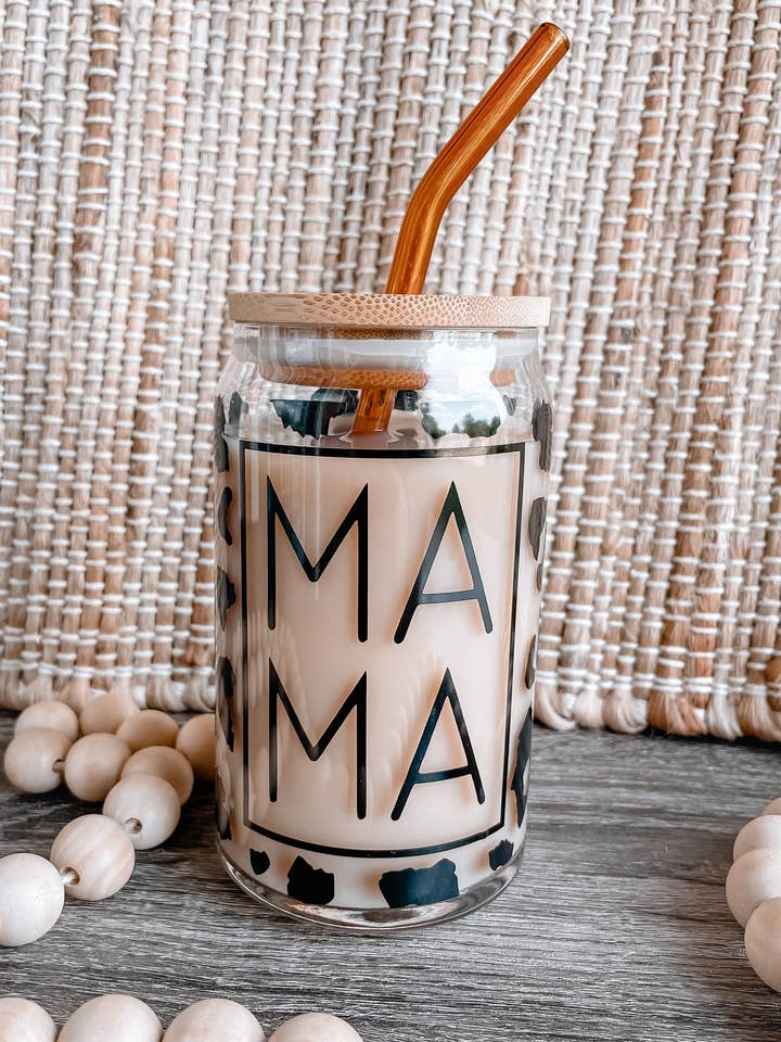 Mama Cheetah Coffee Beer Can Glass Mug for wholesale by Wild Souls Co