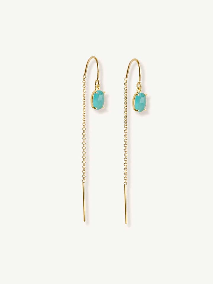 Aqua Blue Gemstone Gold Filled Threaders for wholesale by Lavender Skyline