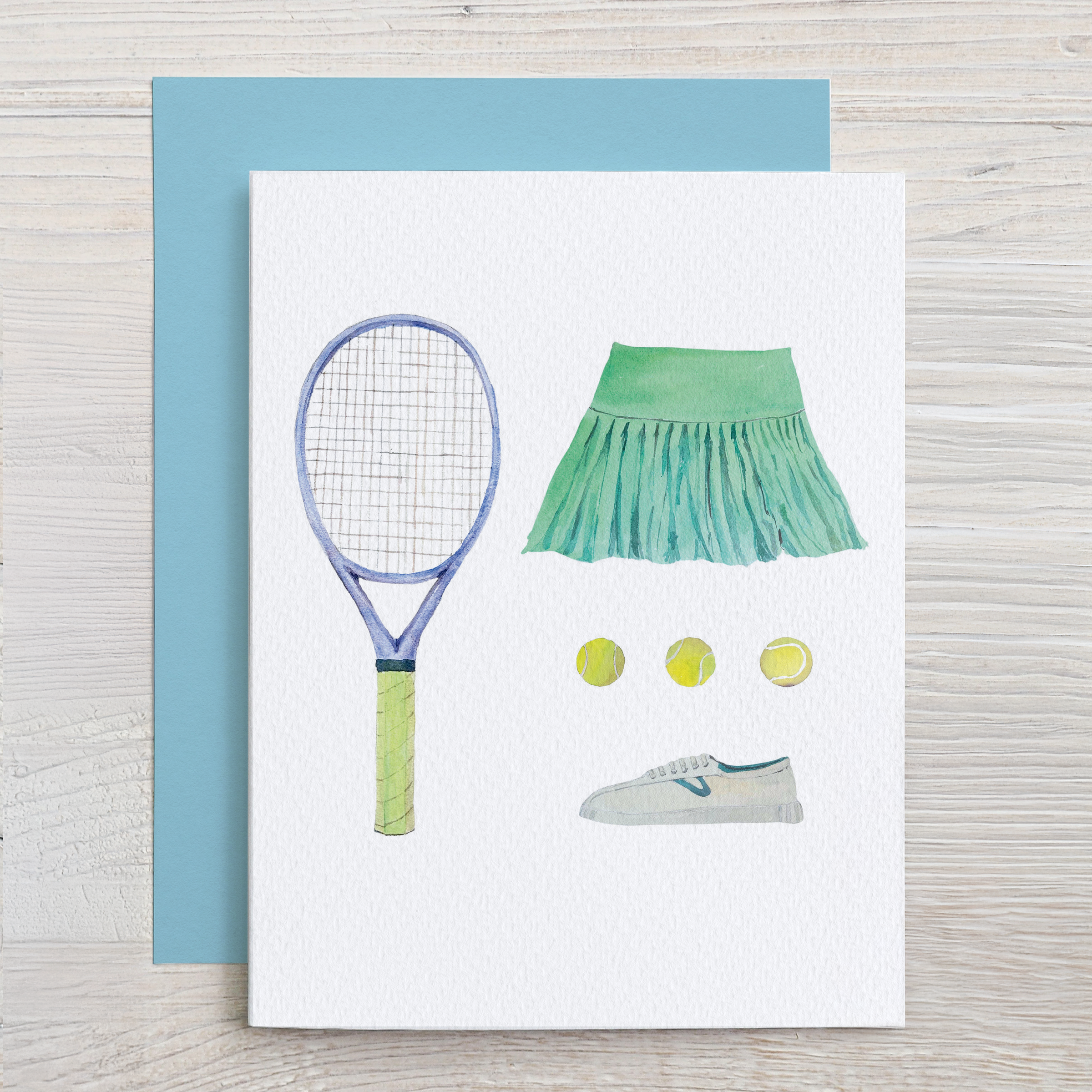 Waterline Studio - Wholesale Stationery/Notecard Set - Watercolor Tennis Stationery Set: 6 Assorted Note Cards2