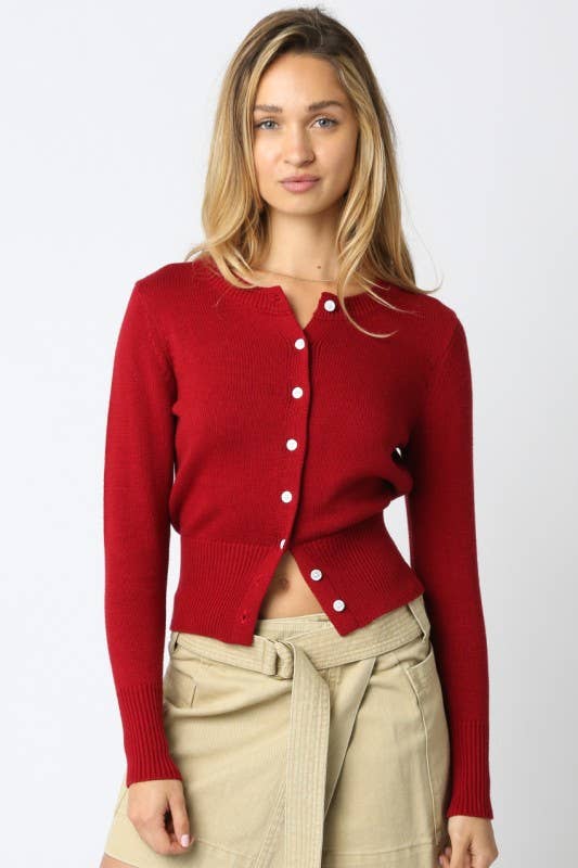 Olivaceous – Großhandel Strickoberteil – Damen – Mekalia Knopf-Stricktop10