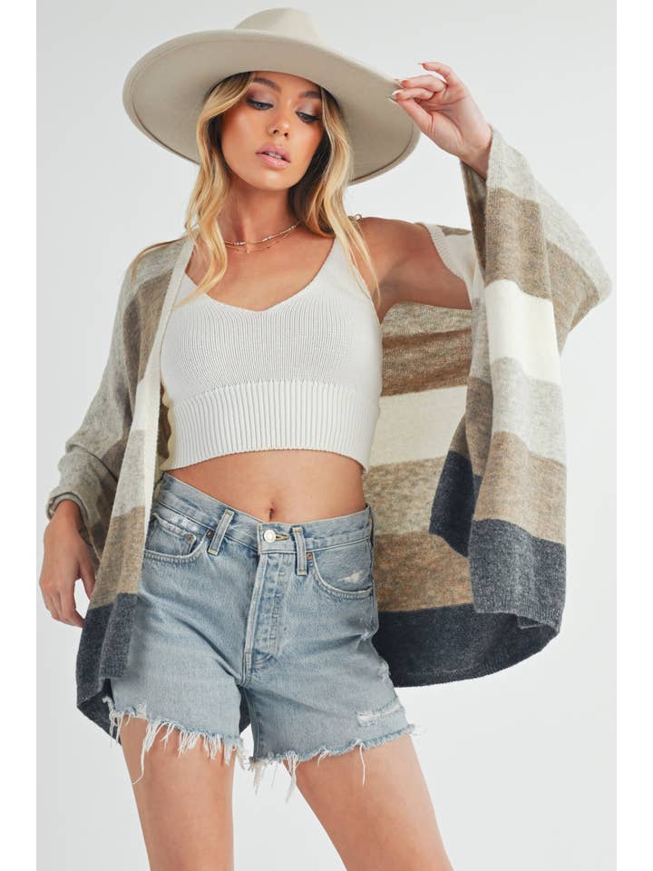 Multi 3212EK Zuri Poncho Cardigan for wholesale on Faire