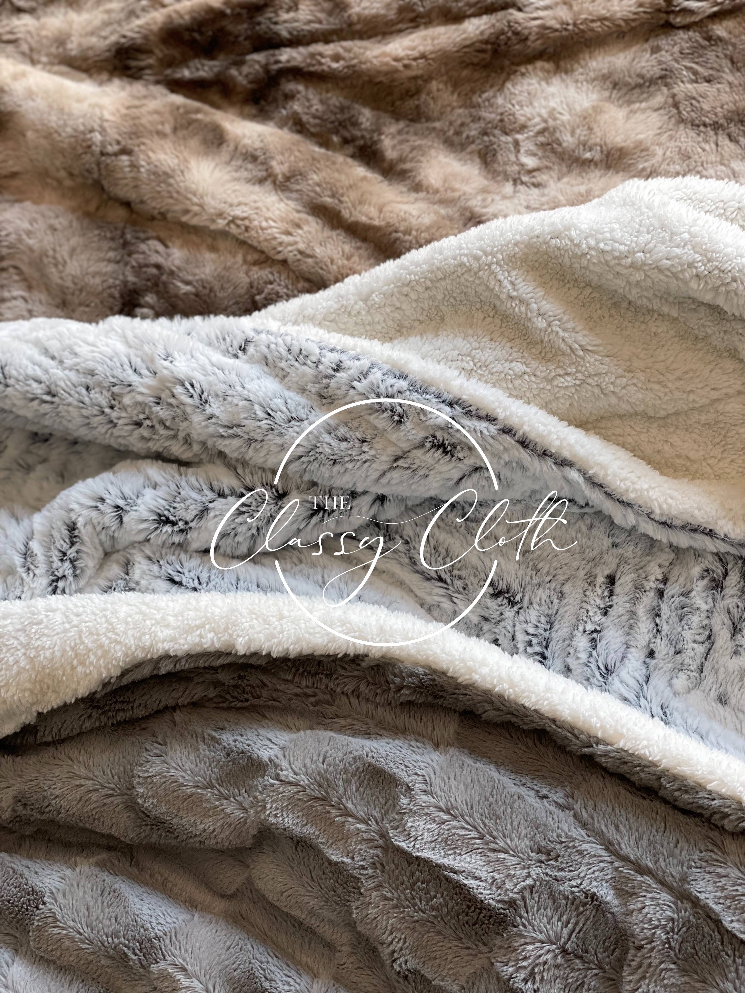 The Classy Cloth WS - Vendita all'ingrosso Plaid - Coperta in pelliccia sintetica super morbida - Grey Pebble RTS5