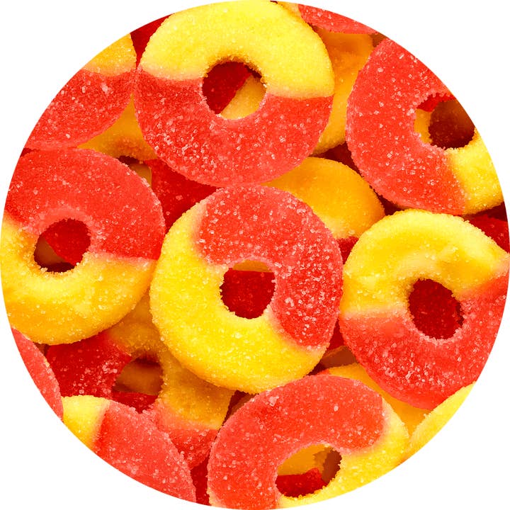 Candy Supply Co - Wholesale Gummy - Gummi Aardbei-Banaan Ringen - 6oz Winkelbeker2