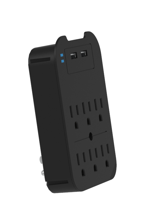 LAX Gadgets - Wholesale Portable Charger - Charge Surge Protector, 6 Outlets/2 USB Ports - Retail Pack16