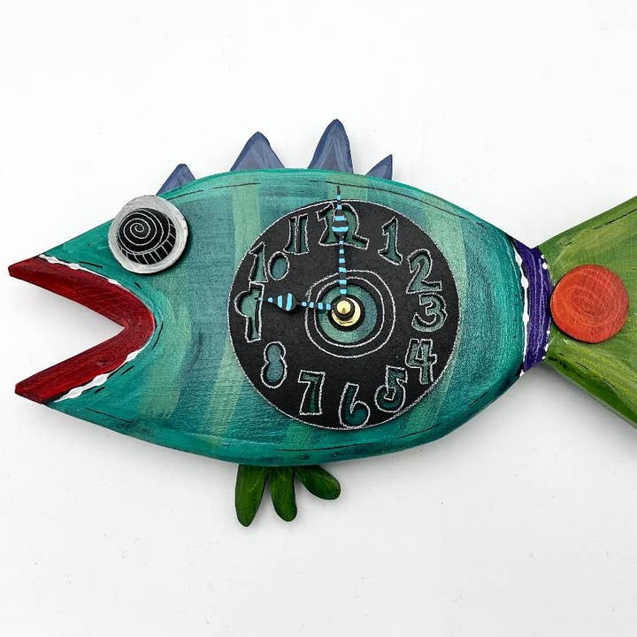 Simple Fish Clock for wholesale by E. Drumm Designs