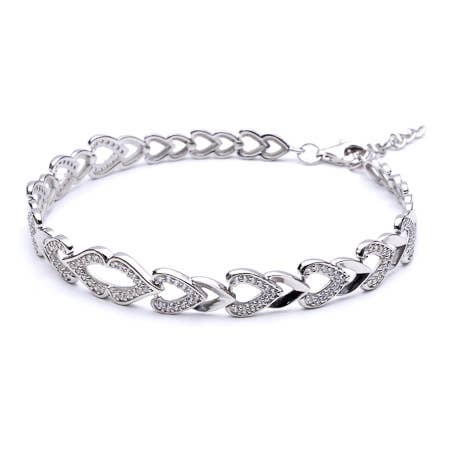 CZ Grad.Heart Bracelet for wholesale by Midhaven Ltd - Tribal Steel